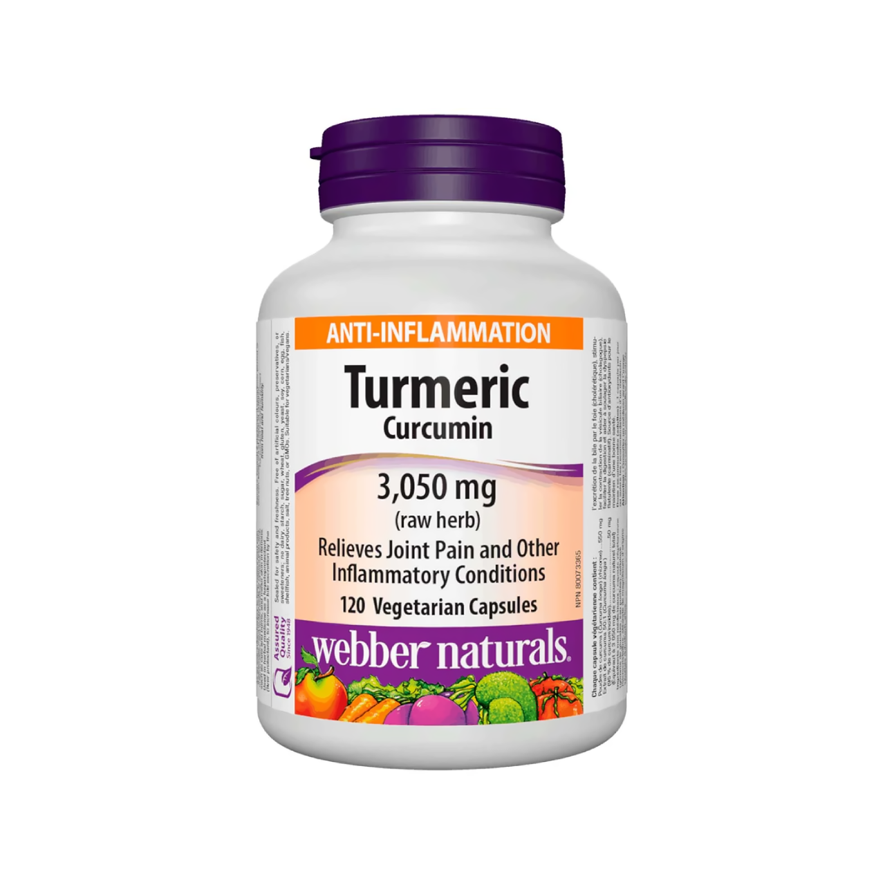 Webber Naturals - Turmeric Curcumin (Raw Herb) 3050 mg | 120 Vegetarian Capsules