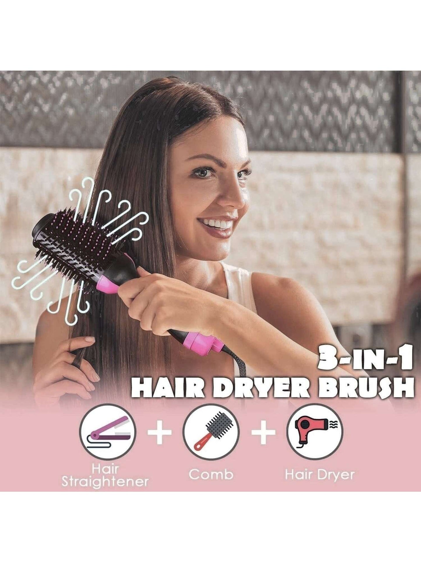 Multifunctional Black Hot Air Comb