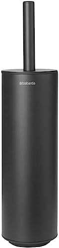 Brabantia Mindset Toilet Brush & Holder (Mineral Infinite Gray) Silicone Toilet Bowl Rim Cleaner, Wall Mountable, Discrete Holder, Removable Inner Holder