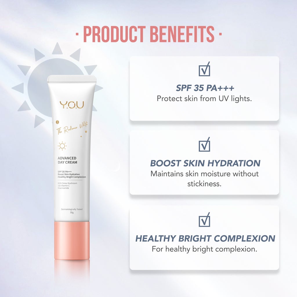 Y.O.U , The Radiance White Advanced Day Cream, 30 G