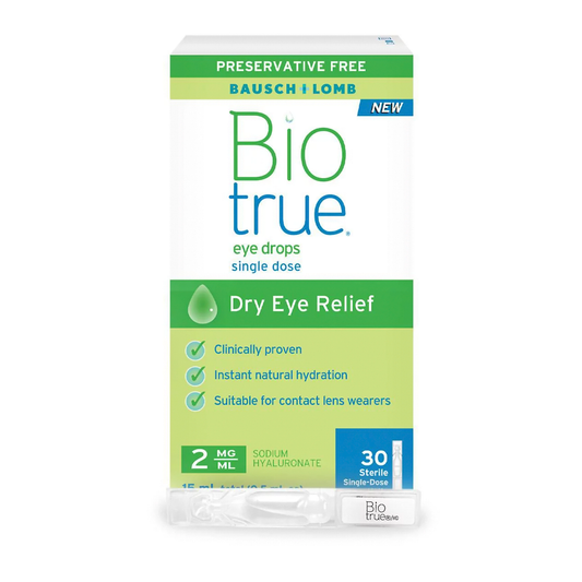 Bausch + Lomb - Bio True Eye Drops Dry Eye Relief - 2mg/ml | 30 Sterile Single-Dose Units