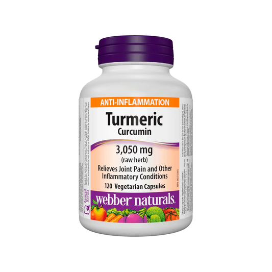 Webber Naturals - Turmeric Curcumin (Raw Herb) 3050 mg | 120 Vegetarian Capsules