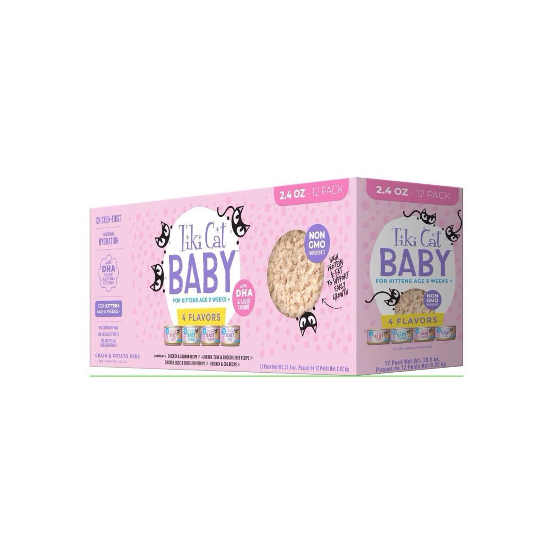 Tiki Pet Cat Shredded Kitten 2.4Oz Variety Pack
