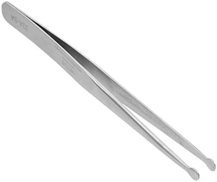 TEHAUX Stamp Tweezers, Round Tip Tweezers Lash Extension Tweezers Multifunctional Long Tweezer for Crafts Stainless Steel Stamp Collecting Tweezers