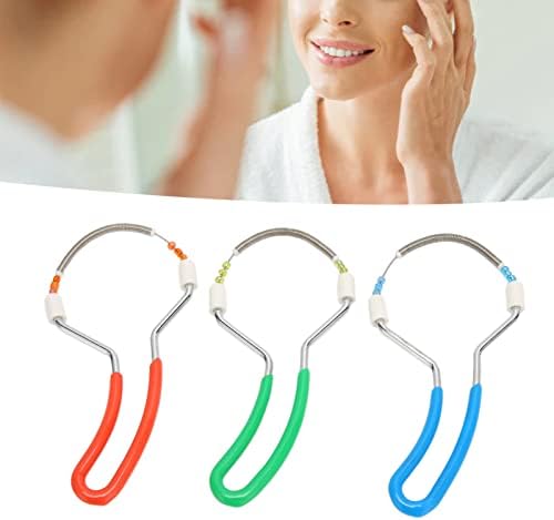 3pcs Spring Facial Hair Remover, Manual Handheld Epilator Eyebrow Face Threading Tool Removing Women Lip Chin Cheeks Neck Removal Threading Hair Removal Spring Facial Remover for Face Manual Epilator