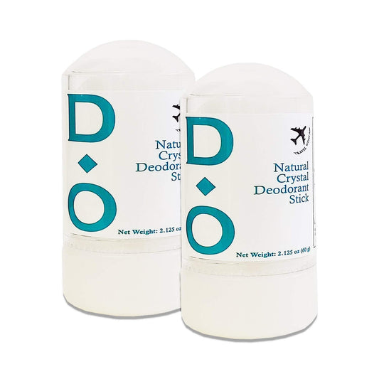 100% Natural, Crystal Deodorant Stick - Mini Travel Size, 2.125 Oz, No Aluminum Chlorohydrate, Parabens, Propyls, or Other Chemicals (2 Pack)