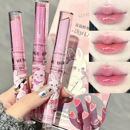 3 Colors Jelly Lipstick Set,Tinted Lip Gloss Heart Shape Lip Stain, Mirror Hydrating Jelly Love Lipstick,Moisturizing Tinted Lip Balm, Vivid Color Glossy Lip Makeup for Girls (A)