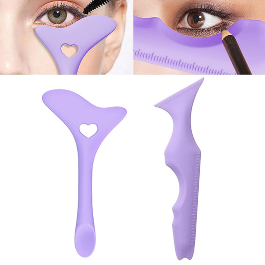 2Pcs Eyeliner Stencils, Silicone Eye Makeup Tool Set Multifunctional Winged Tip Eyeliner Contour Aid Guide Tool Helper for Eyeliner, Eyelash, Eyebrow, Lip Line for Beginners Easy to Use