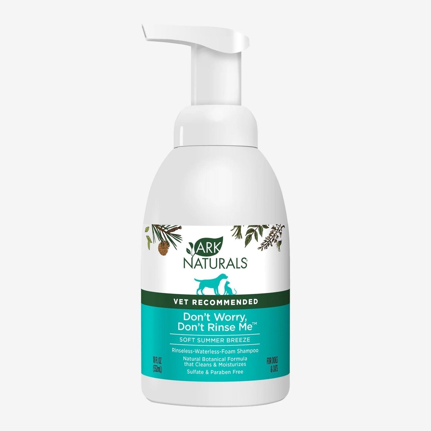 Ark Naturals DonT Worry DonT Rinse Me Waterless Dog And Cat Shampoo, 18oz, Bottle