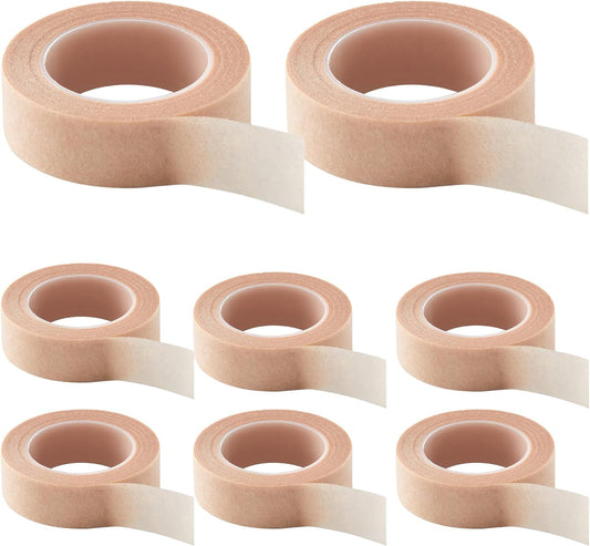 8 Rolls Flexible Tape, Nose Tape for Rhinoplasty Shaping, Flexible Micropore Paper Bandages,Self Adhesive Gauze micropore Tape for Wound Injuries Swelling Sports, Beige (0.5 in x 10 Yd)