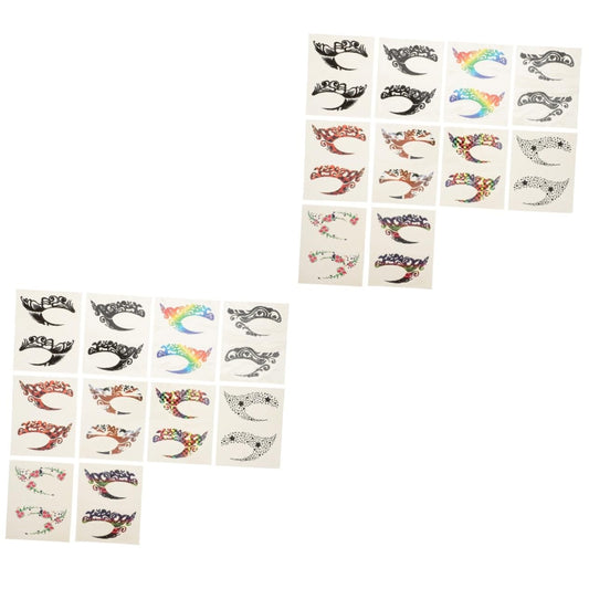 Beavorty 20 pairs Eyes Cosplay Tattoo Up Parties Sticker Eyeshadow Shadow Face Festival Eyeliner Adhesive