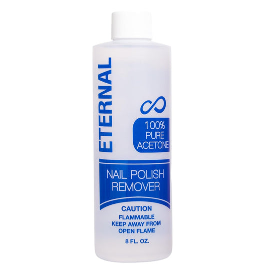 Eternal 100% Pure Acetone- Acetona pura Ð Quick Professional Ultra-Powerful Nail Polish Remover for Natural, Gel, Acrylic, Shellac Nails and Dark Colored Paints (8 FL. OZ.)