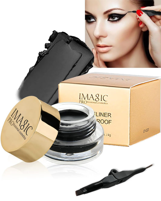 Black Gel Eyeliner, Long Lasting Waterproof Matte Eyeliner Cream Gel, High-Intensity Pigments Smudge-Proof Eye Liner,Makeup Gift for Women Girl delineador de ojos contra el agua