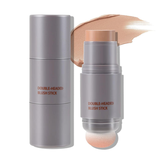 Boobeen Cream Blush Stick, Double-head, Lightweight Long-lasting Color Natural Blush Makeup Stick, Multi Face Blush for Cheek, Lip and Eye, Dewy Finish for All Skin Tones