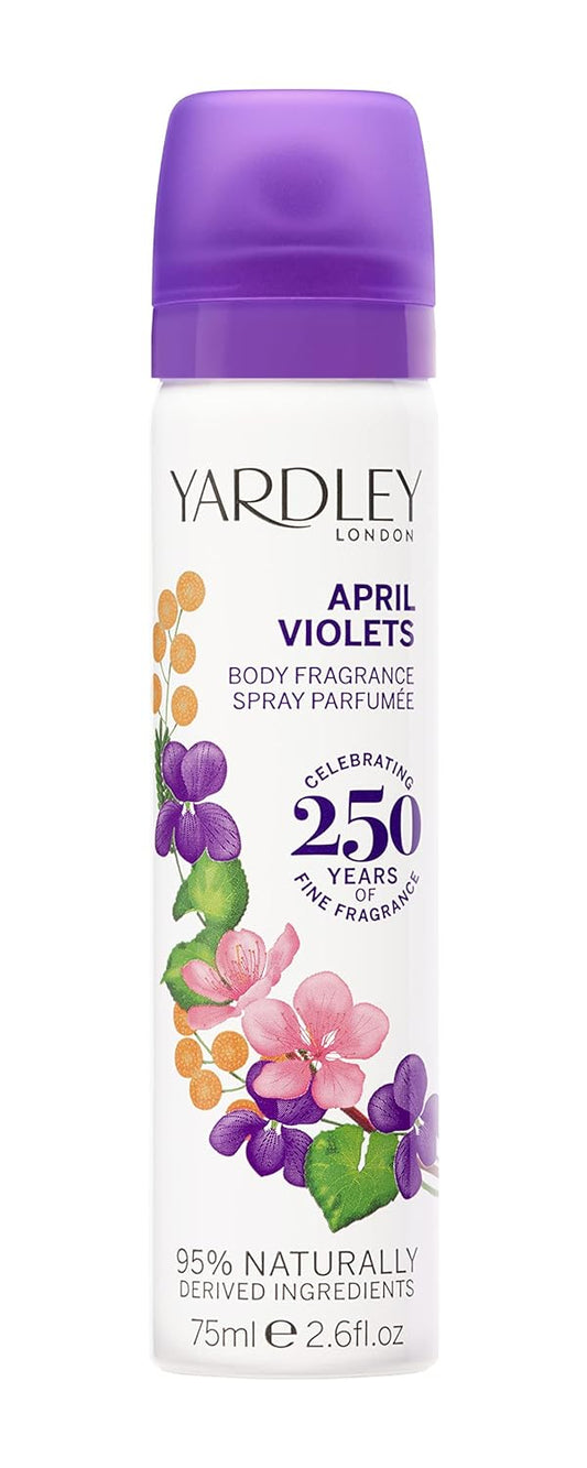 Yardley April Violets for Women Deodorant Body Spray, 2.6 Ounce