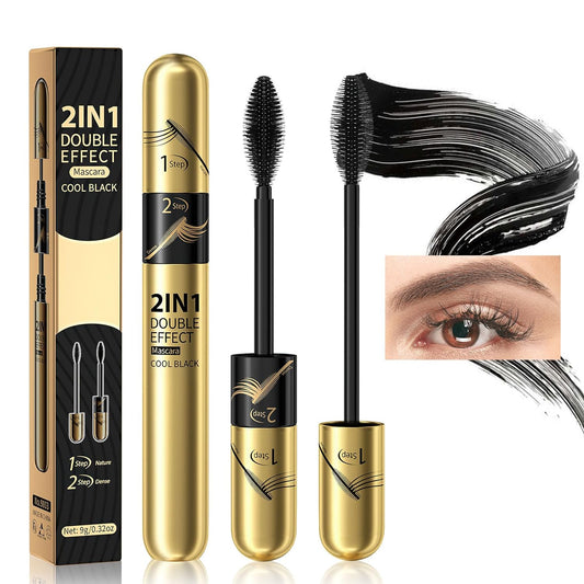 Black Mascara Liquid Lash Extensions - Waterproof & Long-Lasting 2 in 1 Mascara for Natural Lengthening & Volumizing, Curling Eyelashes and No Clumping, Create Beauty Charming Eye Make up, 1 Count