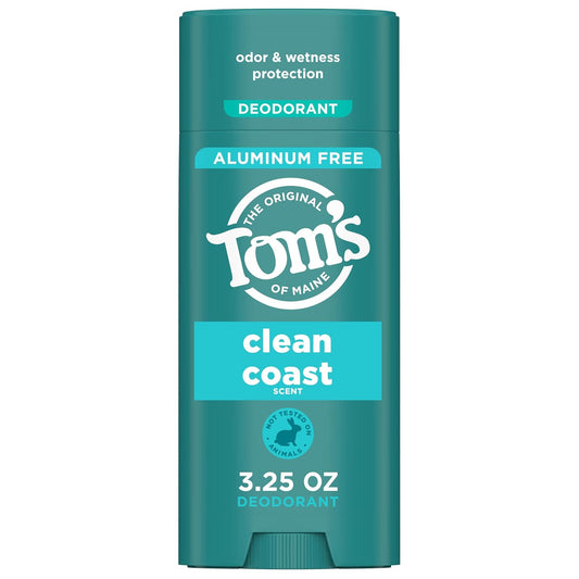 Tom’s of Maine Clean Coast Natural Deodorant for Men and Women, Aluminum Free, 3.25 oz