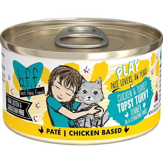 BFF Cat Play Chicken and Turkey Topsy Turvy Dinner 2.8oz. (Case Of 12)