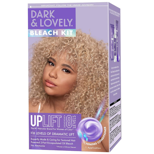 SoftSheen-Carson Interbeauty Dark and Lovely¨ Uplift Hair Bleaching Kit for Dark Hair, Bleach Blonde Hair Dye Kit includes Hair Bleach Powder, Cream Developer and Hair Toner Bleach Blonde 1 kit