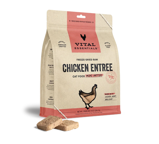 Vital Essentials Cat Freeze Dried Mini Patties Chicken 8oz,