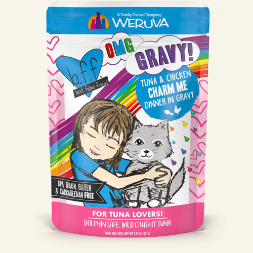 Bff Cat OMG Charm Me Tuna and Chicken Dinner in Gravy 3,0oz, (Case of 12)