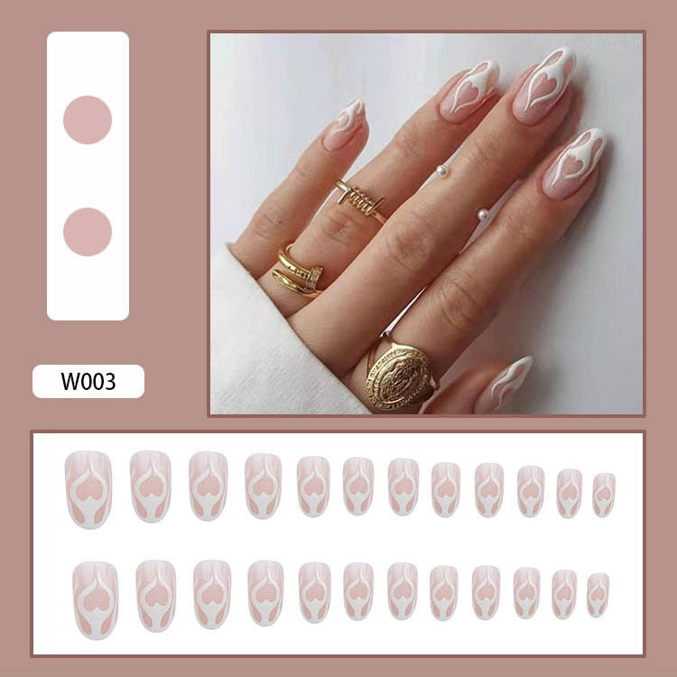 24pcs Smiley Cloud Stiletto False Nails