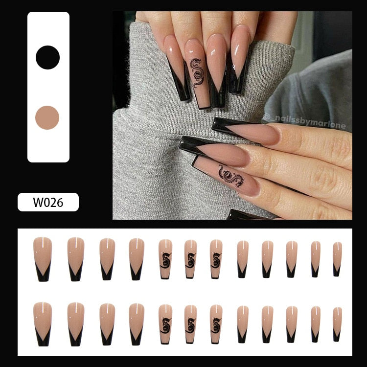 24pcs Smiley Cloud Stiletto False Nails
