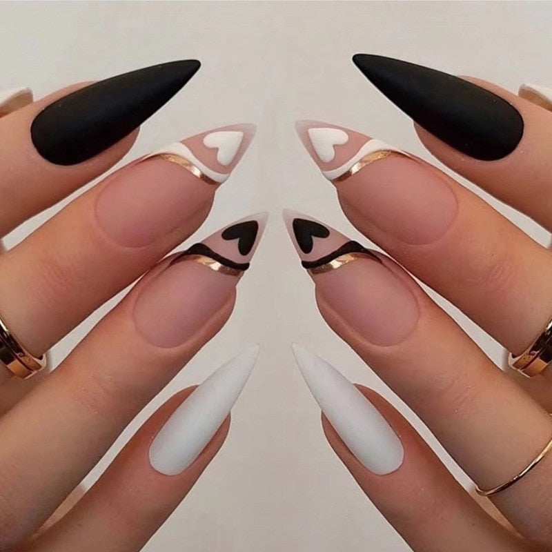 24pcs Smiley Cloud Stiletto False Nails