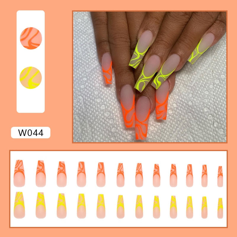 24pcs Smiley Cloud Stiletto False Nails