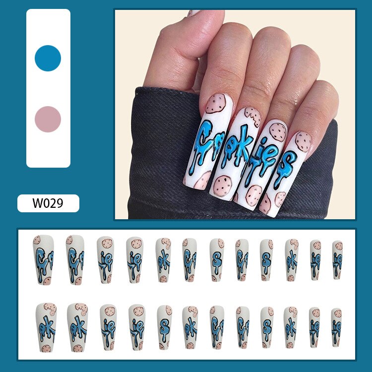 24pcs Smiley Cloud Stiletto False Nails