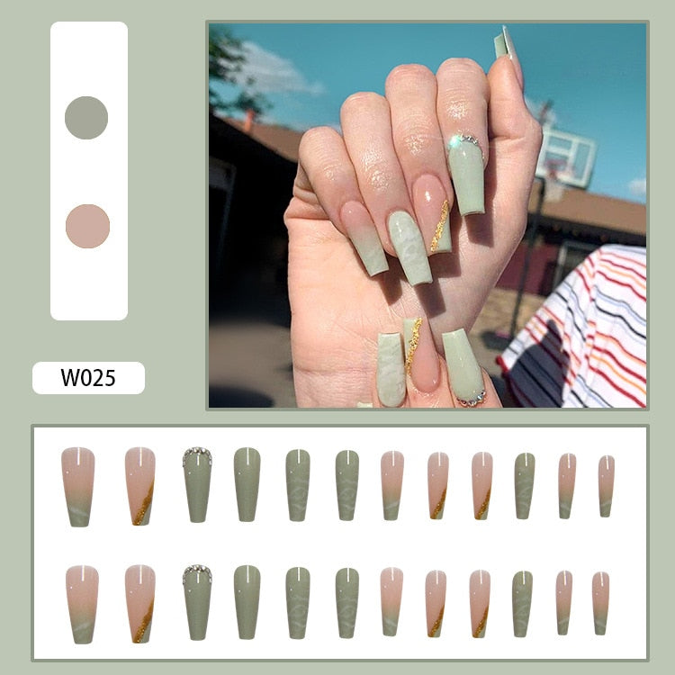 24pcs Smiley Cloud Stiletto False Nails