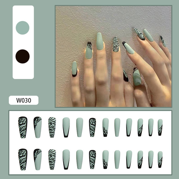 24pcs Smiley Cloud Stiletto False Nails