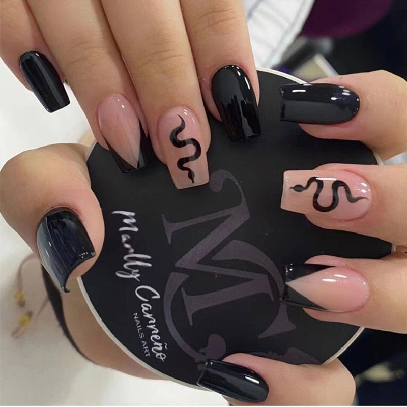 24pcs Smiley Cloud Stiletto False Nails