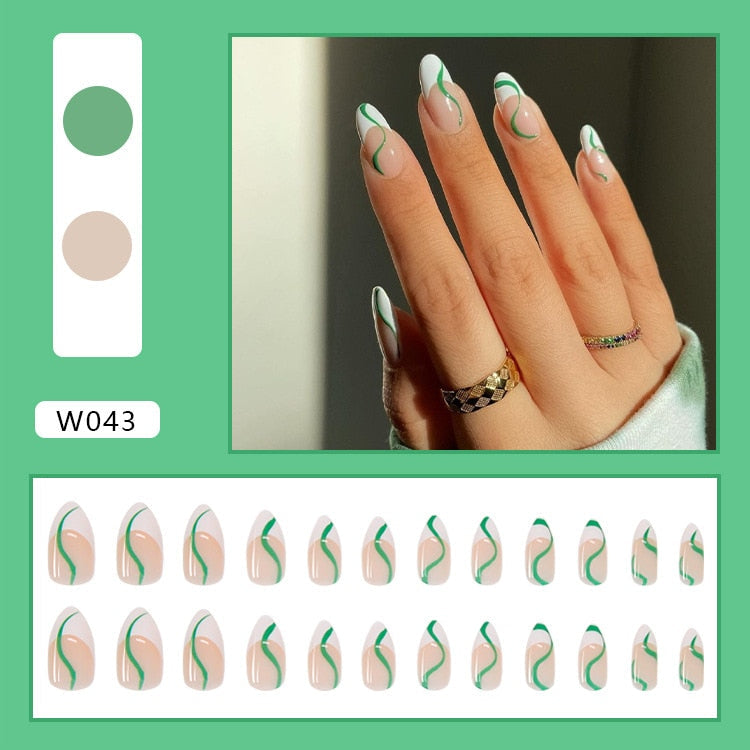 24pcs Smiley Cloud Stiletto False Nails