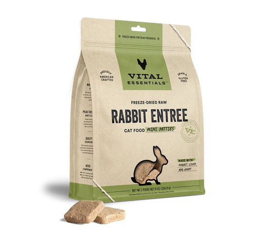 Vital Essentials Cat Freeze Dried Mini Patties Rabbit *SPECIAL ORDER*